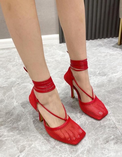 Replica Hollow Out Stiletto Ankle Strap Heels For Women #799372 $46.09 USD for Wholesale