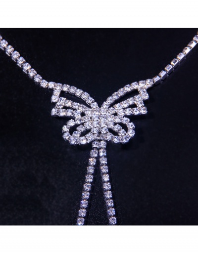 Replica Chic Butterfly Rhinestone Tassel Ladies Necklaces #799375 $8.13 USD for Wholesale