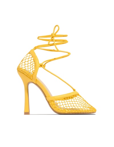 Replica New Square Toe Gauze High Heels Sandals  #799376 $43.68 USD for Wholesale