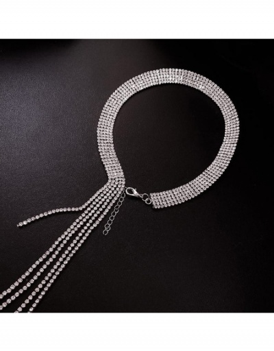 Replica Chic Full Rhinestone Tassel Necklaces For Ladies #799379 $11.83 USD for Wholesale