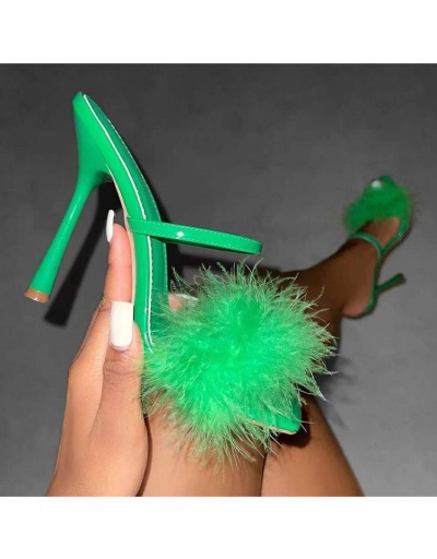 Faux Fur Solid High Heel Shoes #799384 $27.04 USD, Wholesale Fashion Heels