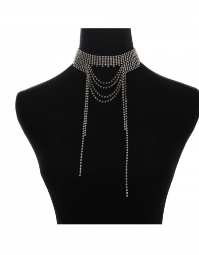 Replica  Fashionable Full Rhinestone Tassel Ladies Necklace  #799386 $12.97 USD for Wholesale