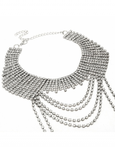 Replica  Fashionable Full Rhinestone Tassel Ladies Necklace  #799386 $12.97 USD for Wholesale