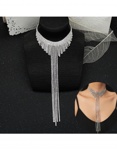 Replica Luxury  Fashion Tassels Rhinestone Long Necklace #799395 $13.47 USD for Wholesale