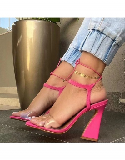 Replica  Summer PU Fashion Women's Ankle Strap High Heels #799396 $21.42 USD for Wholesale