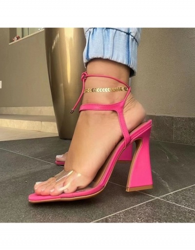 Replica  Summer PU Fashion Women's Ankle Strap High Heels #799396 $21.42 USD for Wholesale