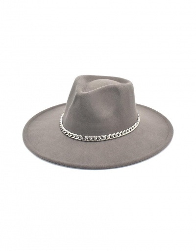 Replica Adorable Trendy Solid Chain Accessories Fedora Cap #799399 $13.97 USD for Wholesale