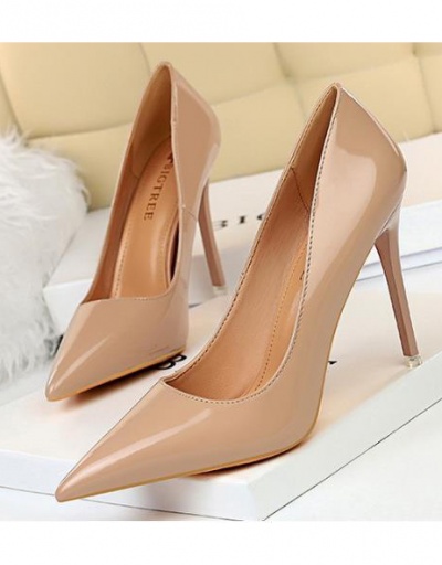 Replica Patent Leather Solid Pointed High Heel Shoes #799427 $33.25 USD for Wholesale