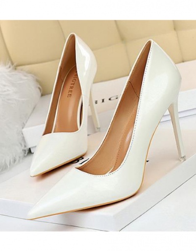 Replica Patent Leather Solid Pointed High Heel Shoes #799427 $33.25 USD for Wholesale