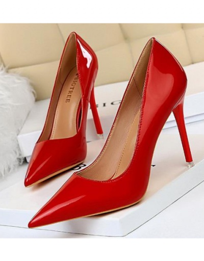 Replica Patent Leather Solid Pointed High Heel Shoes #799427 $33.25 USD for Wholesale