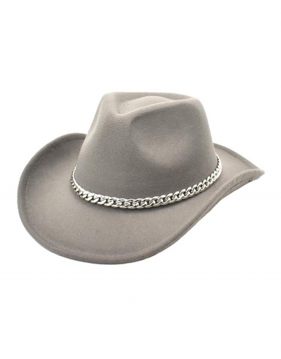 All-Match Chain Accessories Solid Cowboy Cap #799444 $12.73 USD, Wholesale Fashion Hats