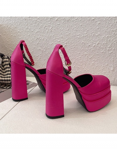 Replica  Chunky Heel Platform Rhinestone Square Toe Heels #799455 $37.90 USD for Wholesale