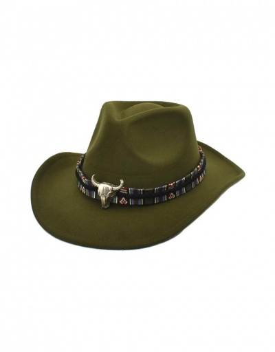 Trendy Bull Head Warm Western Cowboy Hat #799456 $14.56 USD, Wholesale Fashion Hats