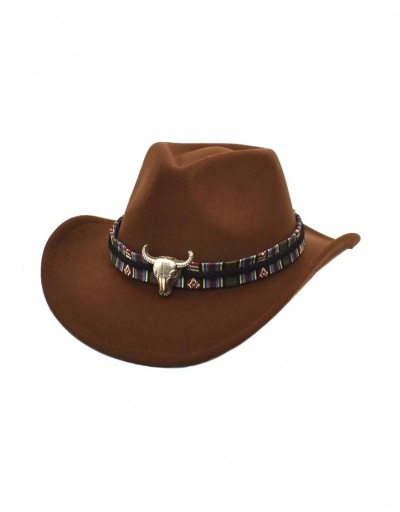 Replica Trendy Bull Head Warm Western Cowboy Hat #799456 $14.56 USD for Wholesale