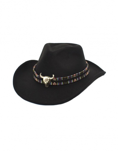 Replica Trendy Bull Head Warm Western Cowboy Hat #799456 $14.56 USD for Wholesale