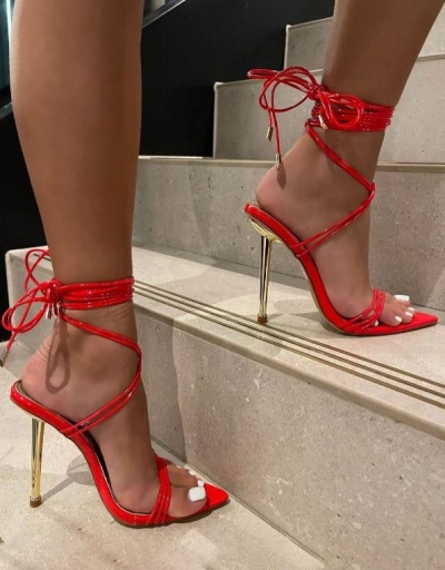 Sexy Cross Lace Up Stiletto Heeled Sandals #799459 $36.04 USD, Wholesale Fashion Heels