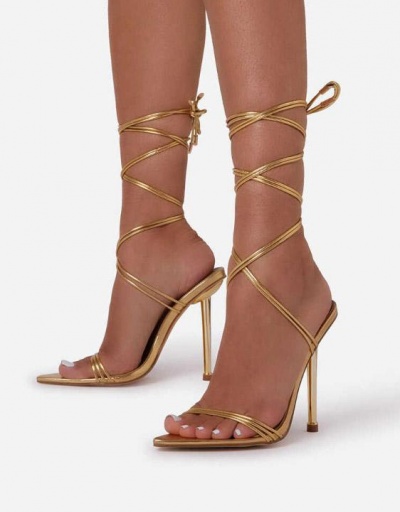 Replica Sexy Cross Lace Up Stiletto Heeled Sandals #799459 $36.04 USD for Wholesale