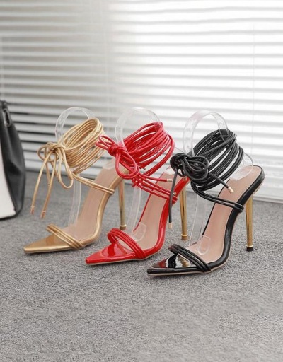 Replica Sexy Cross Lace Up Stiletto Heeled Sandals #799459 $36.04 USD for Wholesale