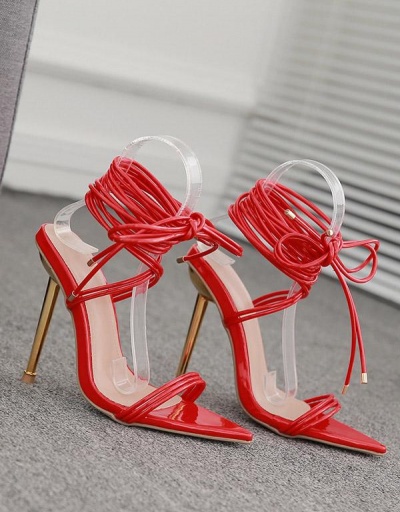 Replica Sexy Cross Lace Up Stiletto Heeled Sandals #799459 $36.04 USD for Wholesale