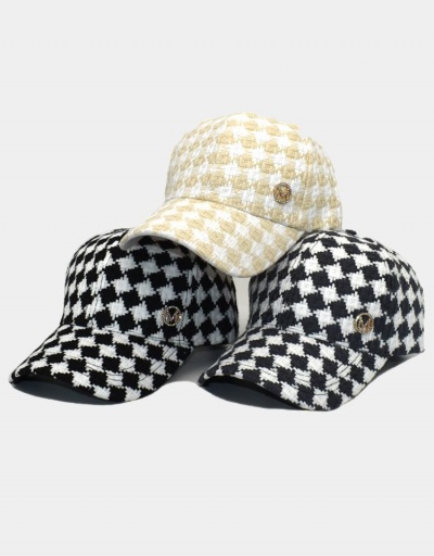 Fresh Plaid White And Black Baseball Cap #799461 $10.14 USD, Wholesale Fashion Hats