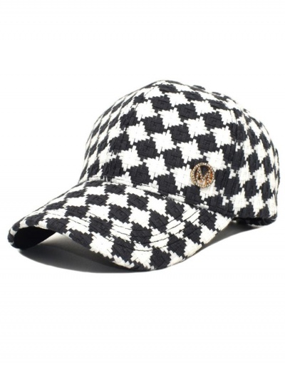 Replica Fresh Plaid White And Black Baseball Cap #799461 $10.14 USD for Wholesale