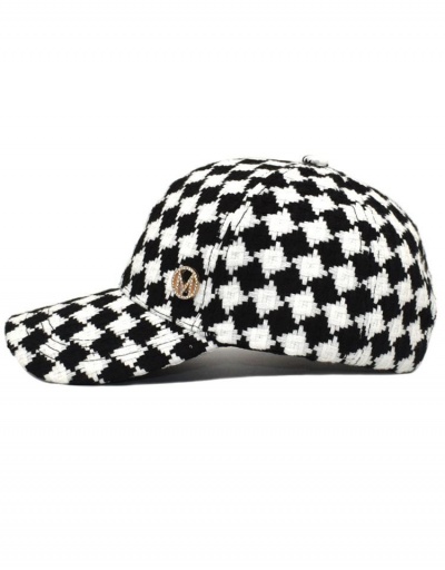 Replica Fresh Plaid White And Black Baseball Cap #799461 $10.14 USD for Wholesale