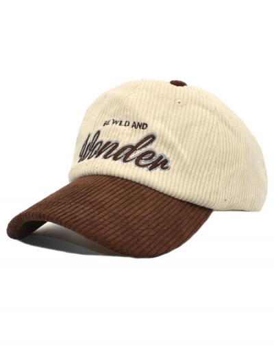 Replica Youthful Embroidery Corduroy Active Baseball Cap #799464 $9.59 USD for Wholesale