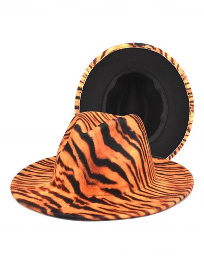 Replica Attractive Characteristic Tiger Print Wide Brim Cap #799469 $12.12 USD for Wholesale