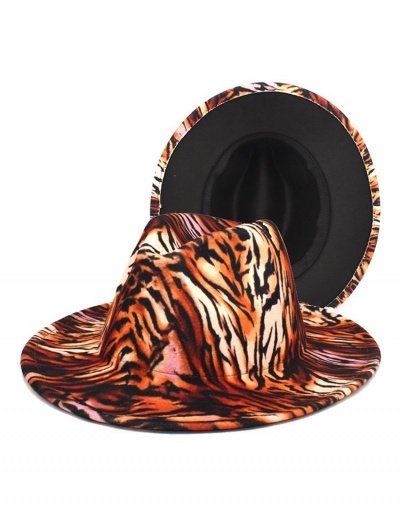 Replica Attractive Characteristic Tiger Print Wide Brim Cap #799469 $12.12 USD for Wholesale