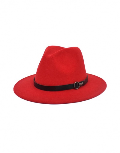 Replica Simple Solid Easy Matching Unisex Fedora Hat #799484 $11.54 USD for Wholesale