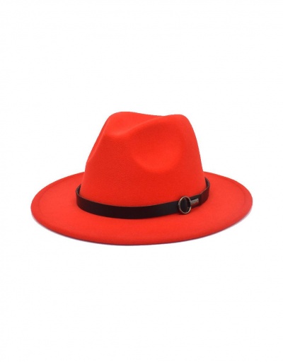 Replica Simple Solid Easy Matching Unisex Fedora Hat #799484 $11.54 USD for Wholesale