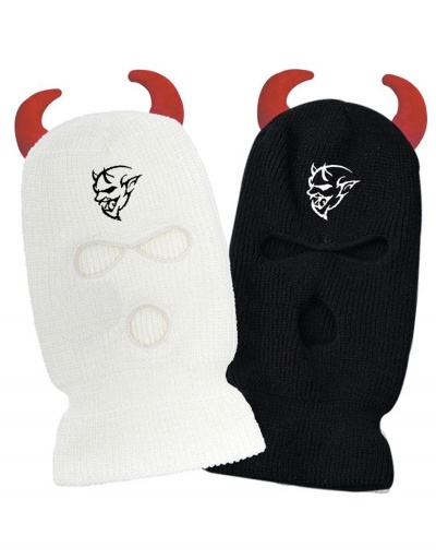 Particular Horned Devil Knitted Ski Mask #799486 $13.23 USD, Wholesale Fashion Hats