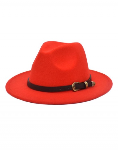 Fashion Solid Belt Accessories Versatile Fedora Hat #799497 $11.65 USD, Wholesale Fashion Hats