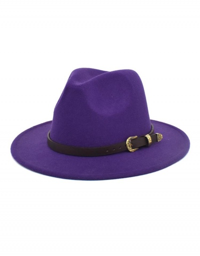 Replica Fashion Solid Belt Accessories Versatile Fedora Hat #799497 $11.65 USD for Wholesale