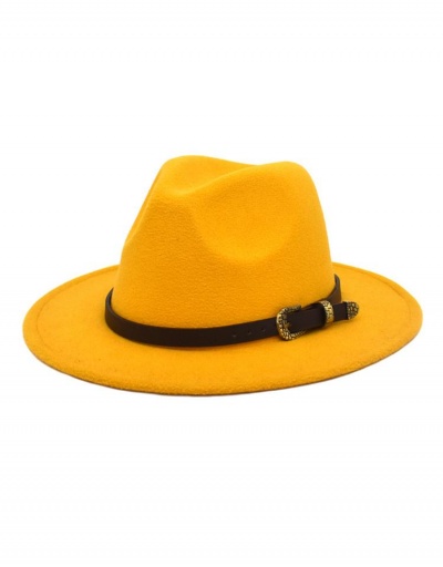 Replica Fashion Solid Belt Accessories Versatile Fedora Hat #799497 $11.65 USD for Wholesale