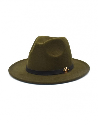 Felt Solid Golden M Fedora Hat For Unisex #799499 $11.72 USD, Wholesale Fashion Hats