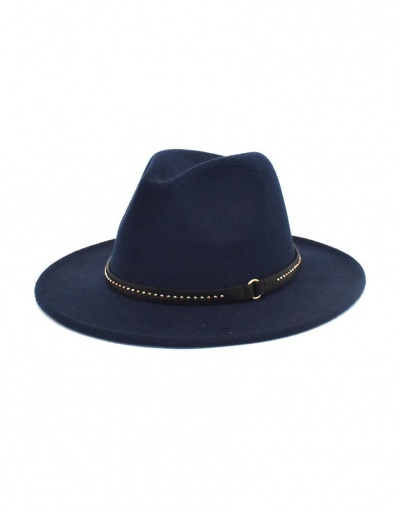 Stylish Solid Color Woolen Unisex Wide Brim Cap #799503 $12.12 USD, Wholesale Fashion Hats