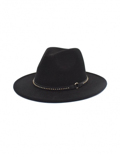 Replica Stylish Solid Color Woolen Unisex Wide Brim Cap #799503 $12.12 USD for Wholesale