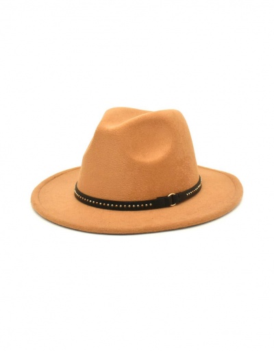 Replica Stylish Solid Color Woolen Unisex Wide Brim Cap #799503 $12.12 USD for Wholesale