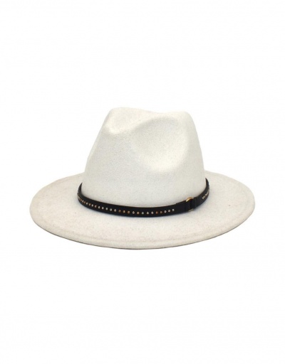 Replica Stylish Solid Color Woolen Unisex Wide Brim Cap #799503 $12.12 USD for Wholesale