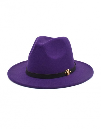 Replica Modern Solid Letter M Belt Fedora Hat #799508 $10.85 USD for Wholesale