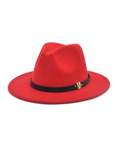 Replica Modern Solid Letter M Belt Fedora Hat #799508 $10.85 USD for Wholesale