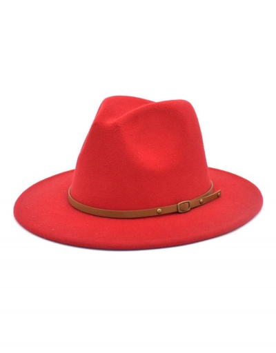 Replica Fashionable Solid Belt Accessories Fedora Hat #799514 $11.72 USD for Wholesale