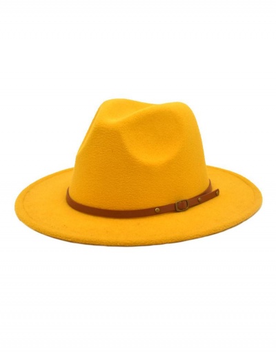 Replica Fashionable Solid Belt Accessories Fedora Hat #799514 $11.72 USD for Wholesale