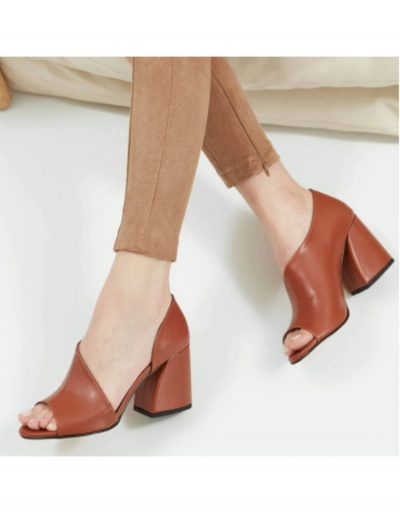 Fashion Casual Slip On Heels Square Heels Shoes #799521 $25.54 USD, Wholesale Fashion Heels