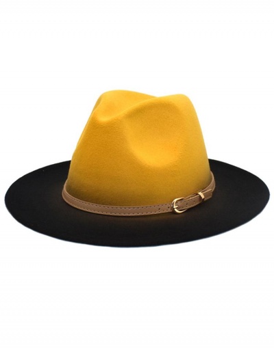 Replica Vintage Contrast Color Belt Wide Brim Hat For Unisex #799524 $12.48 USD for Wholesale