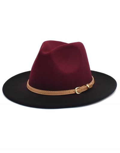 Replica Vintage Contrast Color Belt Wide Brim Hat For Unisex #799524 $12.48 USD for Wholesale