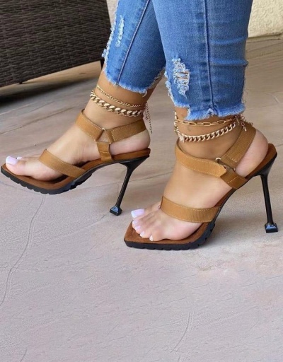 Replica Latest Style Square Toe Sexy Heeled Sandals #799525 $23.66 USD for Wholesale