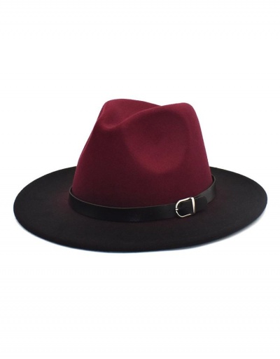 Gentle Gradient Color Belt Fall Winter Fedora Hat #799528 $11.90 USD, Wholesale Fashion Hats