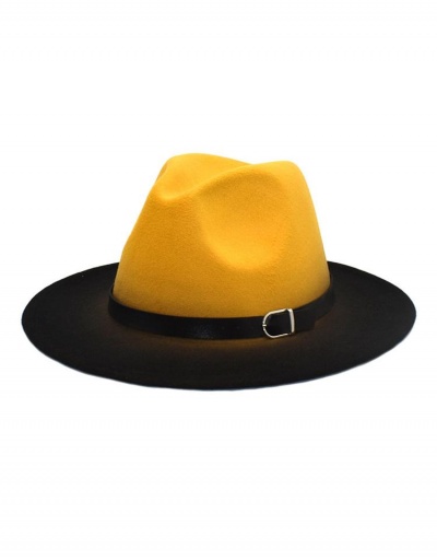 Replica Gentle Gradient Color Belt Fall Winter Fedora Hat #799528 $11.90 USD for Wholesale